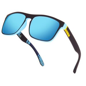 Dervin UV Protected Retro Square Light Weight Matt Finish Polarized Sunglasses for Men