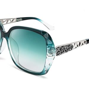 FEISEDY Oversized Sunglasses for Women Square Polarized Sparkling Frame B2289